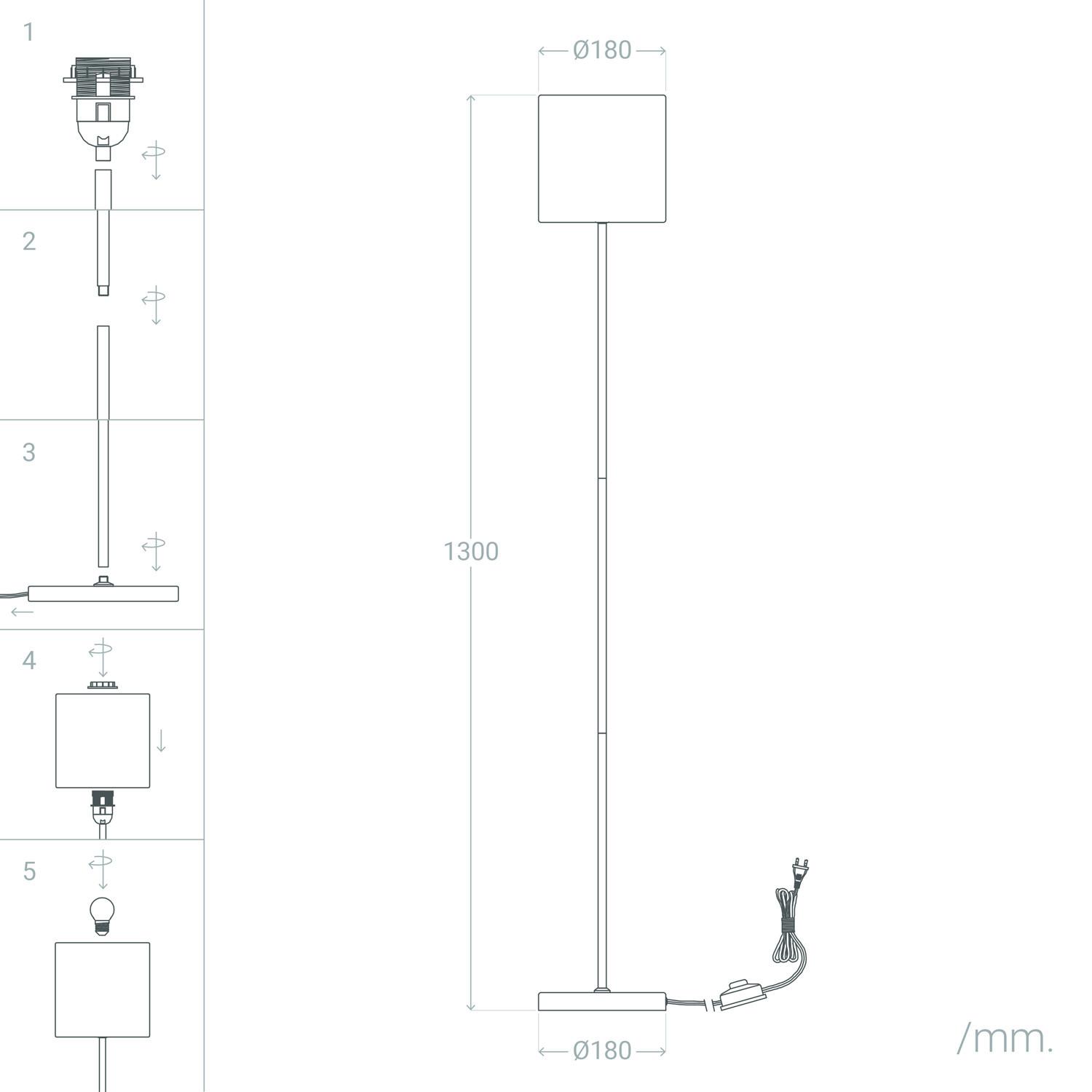 Lampada da terra Design Granpapa 187 - azzurro